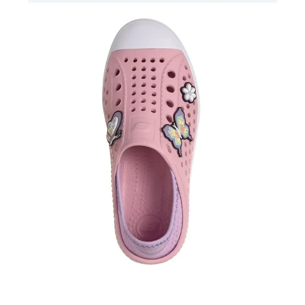 SKETCHERS GIRLS | SIZE 8 | FOAMIES SLIDE ON SHOE | BUTTERFLY